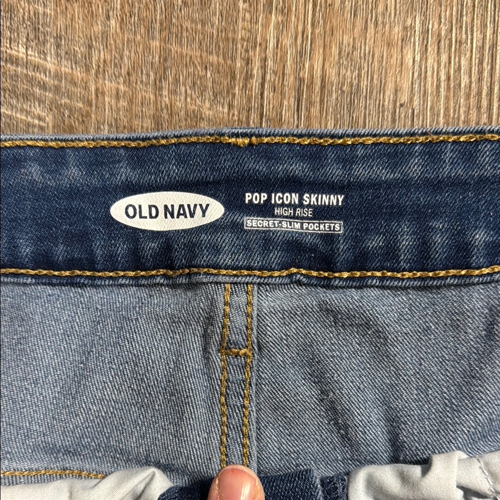 Old Navy Women's Dark Blue Pop Icon High Rise Skinny Jeans - Picture 2 of 6